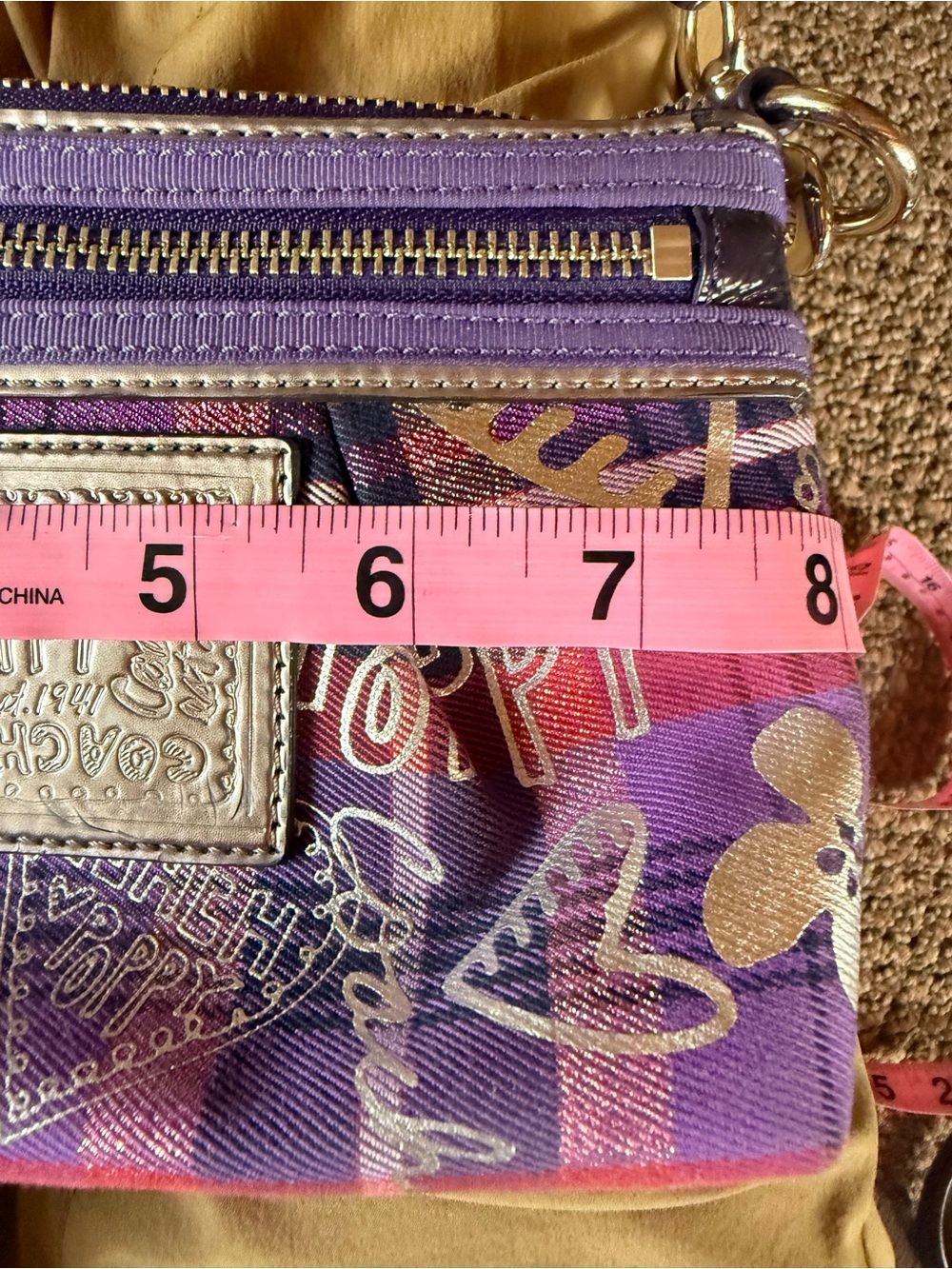 Coach Poppy Glam Graffiti Wristlet - Picture 8 of 12